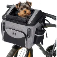 Jake and Jacky Panier pour chien Jake et Jacky - Panier pour chien à l'avant du vélo - Panier pour chien à vélo - Siège auto pour chien - Petits chiens (max. 8 kg) - 39 x 28 x 34 cm