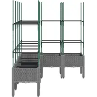vidaXL Jardinière avec treillis gris clair 160x120x142,5 cm PP
