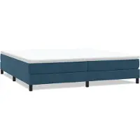 vidaXL Lit boxspring sans matelas bleu foncé 200x210 cm velours