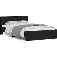vidaXL Cadre de lit avec tête de lit noir 140x200 cm