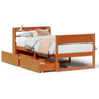 vidaXL Lit en bois massif sans matelas pin brun cireux 100x200