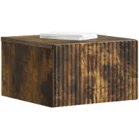 vidaXL Cabinet de chevet mural 2 pcs Chêne fumé 33 x 34,5 x 20 cm