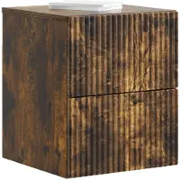 vidaXL Cabinet de chevet mural Chêne fumé 33 x 34,5 x 40 cm