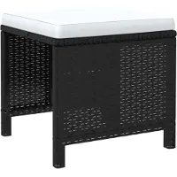 vidaXL salon de jardin 19 pièces avec coussins Poly rotin noir