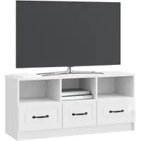 vidaXL Meuble TV , blanc brillant, 102 x 34,5 x 47 cm, aggloméré
