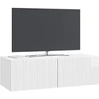 vidaXL Meuble TV mural 98 x 41 x 30 cm Blanc brillant
