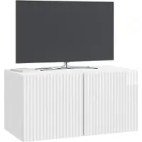 vidaXL Meuble TV mural 59,5 x 31 x 30 cm Blanc brillant