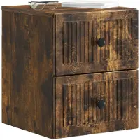 vidaXL Cabinet de chevet mural 2 pcs Chêne fumé 33 x 34,5 x 40 cm