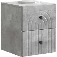 vidaXL Cabinet de chevet mural 2 pcs Gris béton 33 x 34,5 x 40 cm
