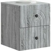 vidaXL Cabinet de chevet mural Sonoma gris 33 x 34,5 x 40 cm