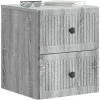 vidaXL Cabinet de chevet mural Sonoma gris 33 x 34,5 x 40 cm
