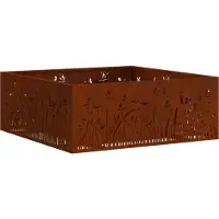 vidaXL , foyer de jardin imitation rouille, 80 x 80 x 30 cm, acier résistant aux intempéries