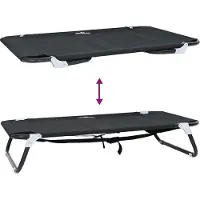 vidaXL Lit pour chien, 90 x 55 x 18 cm, acier, noir