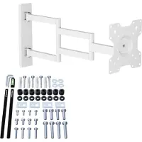 OEM XTRARM Axis XL 70 cm, support mural pour téléviseur, recommandé pour les écrans jusqu'à 55 pouces, pivotant, inclinable, orientable, jusqu'à 25 kg, VESA 200 x 200 mm, blanc