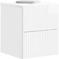vidaXL Cabinet de chevet mural Blanc brillant 33 x 34,5 x 40 cm
