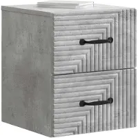 vidaXL Cabinet de chevet mural 2 pcs Gris béton 34,5 x 33 x 40 cm