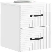 vidaXL Cabinet de chevet mural Blanc brillant 34,5 x 33 x 40 cm