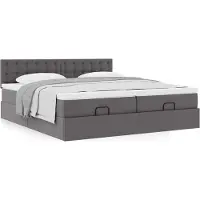 vidaXL Lit ottoman avec matelas Gris 180x200 cm Similicuir