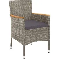 vidaXL Ensemble de jardin 7 pièces avec coussins Gris Poly rotin