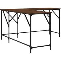vidaXL Bureau brun imitation chêne 149x149x75 cm Matériau dérivé du bois
