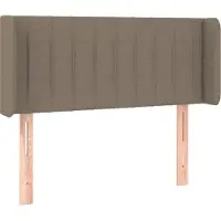 vidaXL Tête de lit avec oreilles taupe 147x16x78/88 cm Tissu