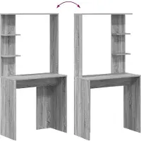 vidaXL Bureau , placage bois Sonoma gris, 78,5 x 37 x 154,5 cm