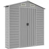 vidaXL Abri de jardin 191x640x198 cm acier galvanisé gris clair