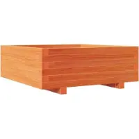 vidaXL Jardinière cire marron 70x70x26,5 cm bois de pin massif