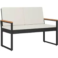 vidaXL Banc d'extérieur 2 places, 107 x 61 x 80 cm, en résine tressée, rectangulaire