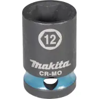Makita Clé à douille E-15936 Impact Black 3/8pouce extérieur 4 pans D.12mm court