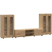 vidaXL Ensemble de meubles TV avec porte FLORIN, 3 pièces, en bois d'ingénierie « chêne artisan »