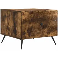 vidaXL Table basse en bois imitation chêne fumé, 49 x 50 x 40 cm