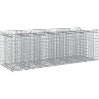 vidaXL , Jardinière surélevée en gabions, 3 pièces, 300 x 100 x 100 cm, acier galvanisé
