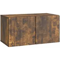 vidaXL Meuble TV mural, 59,5 x 31 x 30 cm, finition chêne fumé
