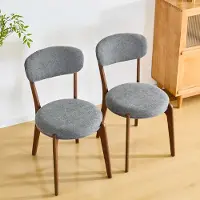 OKWISH Chaise de Salle à Manger - Ensemble de 2 Chaises en Lin Gris, Design Scandinave avec Assise Confortable pour Salon