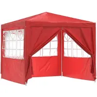 vidaXL Tente de réception 250 x 250 x 240 cm, rouge, en PE et acier
