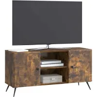 vidaXL Meuble TV en chêne fumé 102 x 34,5 x 50 cm en aggloméré