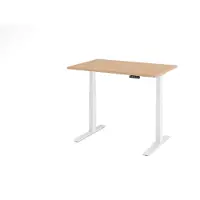 Hjh OFFICE PRO Bureau réglable en hauteur XDKB | 2 moteurs | 120 - 180 cm | électrique, Dimension plateau:120 x 80 cm, Couleur plateau:Chêne, Couleur piétement:Blanc