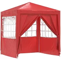 vidaXL Tente de réception 200 x 200 x 240 cm, rouge, en PE et acier