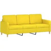 vidaXL Canapé à 3 places Jaune clair 180 cm Tissu