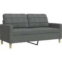 vidaXL Ensemble de canapés 2 pièces gris foncé Tissu