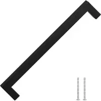 vidaXL Poignées d'armoire 5 pcs noir 224 mm acier inoxydable