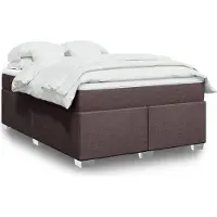 vidaXL Lit boxspring avec matelas brun foncé 140x190 cm Tissu