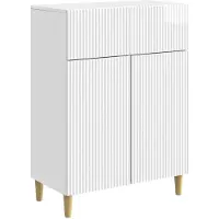 vidaXL Buffet blanc brillant 66 x 34,5 x 90 cm en aggloméré