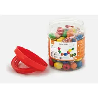 Vigatoys VIGA Jeu de perles colorées en bois, perles à enfiler