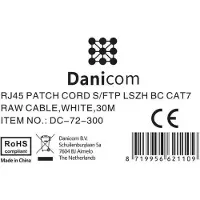 Dsit Câble réseau RJ45 S/FTP (PiMF), avec câble brut Cat.7, blanc, 30m (DC-72-300)