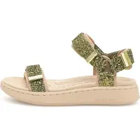 Woden Sandales 'Line Glitter' vert