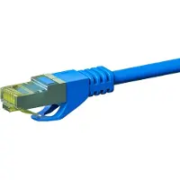 Dsit Câble réseau RJ45 S/FTP (PiMF), avec câble brut CAT 7, bleu, 2m