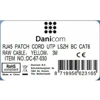 Dsit Câble réseau CAT6, U/UTP, 3 mètres, jaune, 100% cuivre