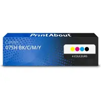 PrintAbout Toner compatible pour Canon 075H BK/C/M/Y - 4 couleurs - Grande capacité - Multipack